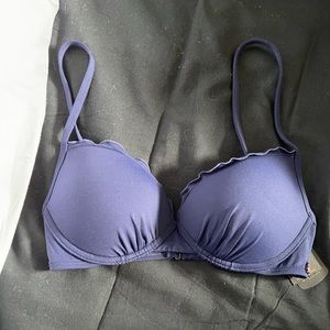 Navy Blue XS turquoise couture bikini top